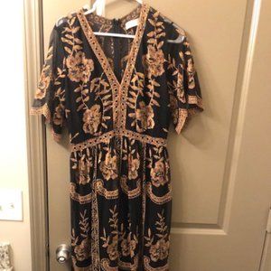 Black Maxi Dress with Stitching